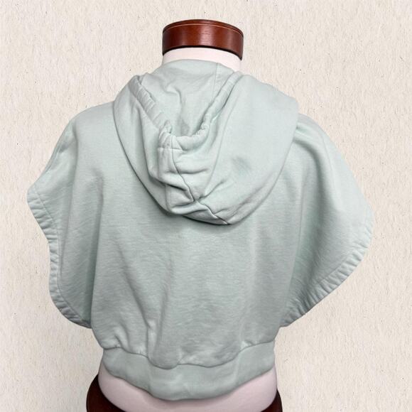 Guess Mint Green Y2K Sleeveless‎ Cropped Hoodie Logo Top Size M - Sporty Bratz - Picture 5 of 7